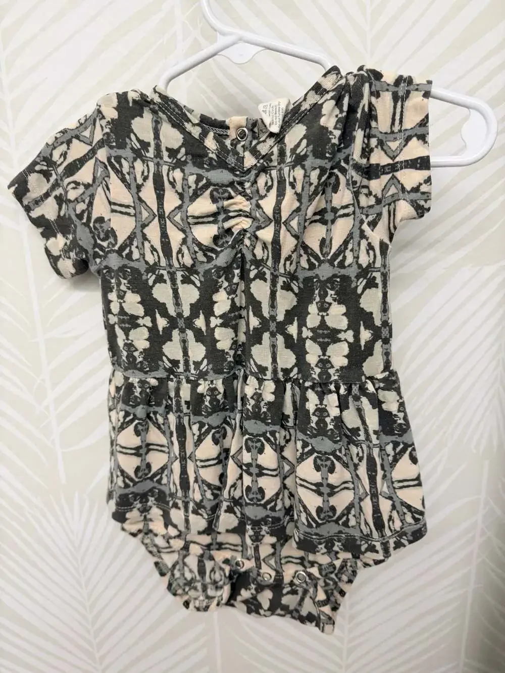 Kate Quinn Shibori Print Henley Bubble Dress Bodysuit 12-18M